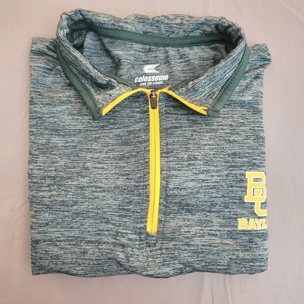 Colloseum Womens Baylor University Small Long Sleeve Quarter Zip Pullover Green